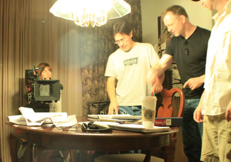 Kelly Gallamore Francisco Bulgarelli Luke Sabis Alex Emmert behind the scenes of Missing Child